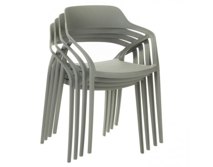 Stohovateľná stolička Alfio - sivá