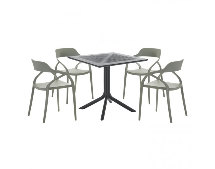 Stohovateľná stolička Alfio - sivá