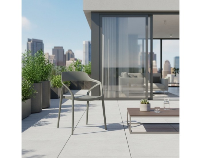 Stohovateľná stolička Alfio - sivá