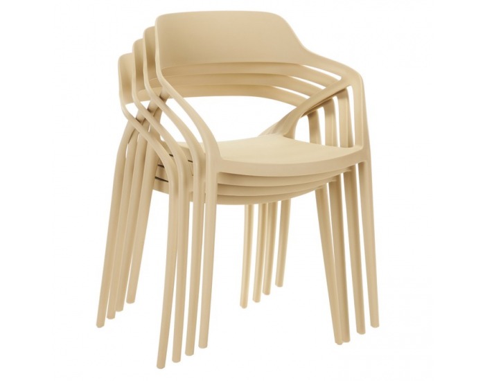 Stohovateľná stolička Alfio - sivohnedá (taupe)