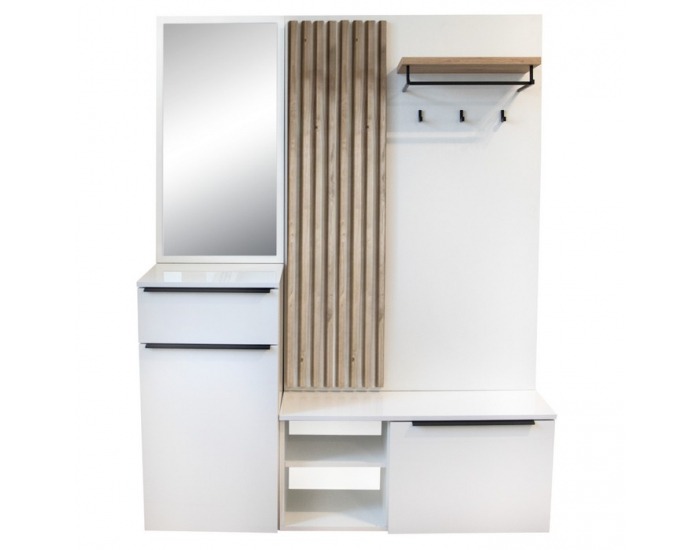 Predsieň Aliva V2 - biela extra vysoký lesk HG / dub artisan