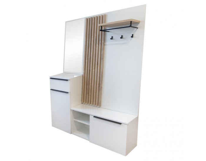 Predsieň Aliva V2 - biela extra vysoký lesk HG / dub artisan