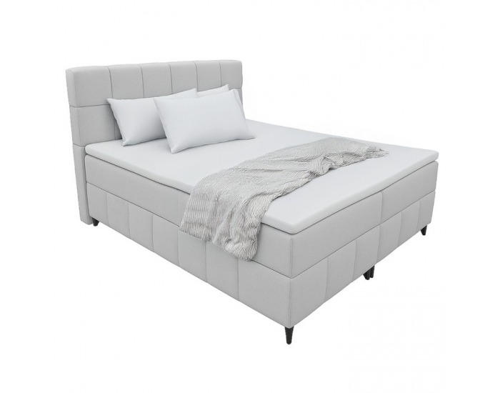 Boxspringová manželská posteľ Alma 140x200 cm - svetlosivá