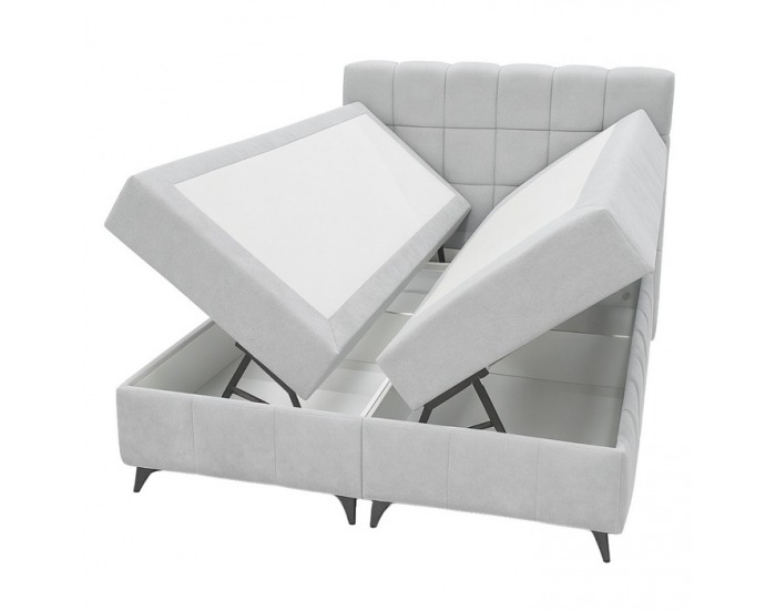 Boxspringová manželská posteľ Alma 140x200 cm - svetlosivá