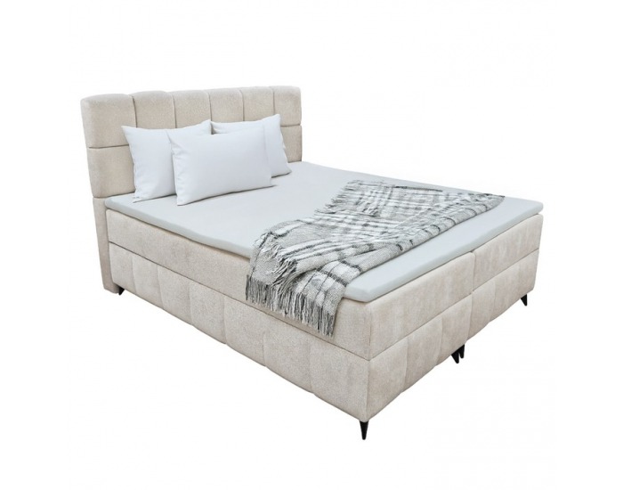 Boxspringová manželská posteľ Alma 160x200 cm - béžová