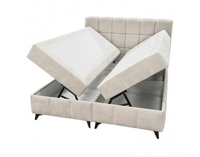 Boxspringová manželská posteľ Alma 160x200 cm - béžová