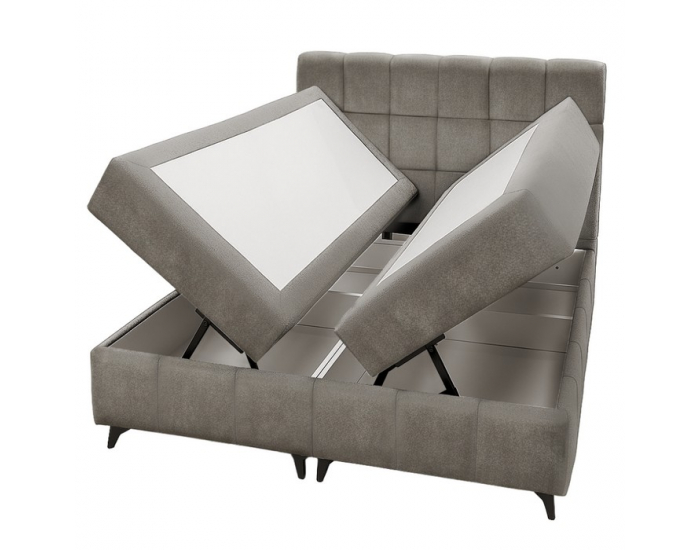 Boxspringová manželská posteľ Alma 160x200 cm - hnedosivá (taupe)