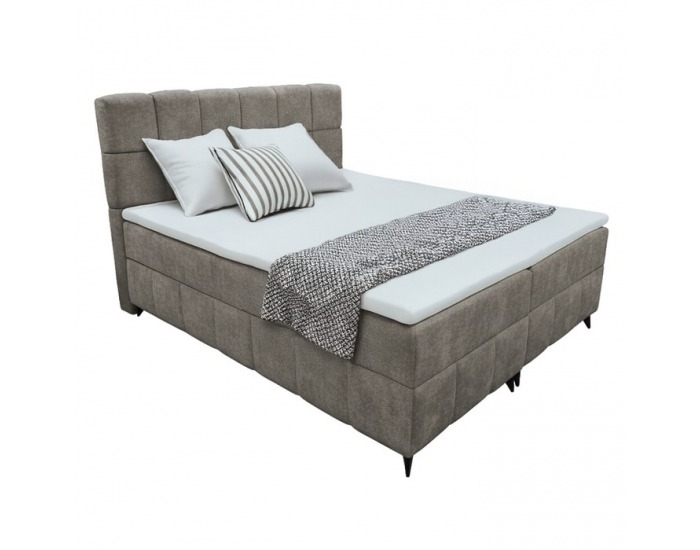 Boxspringová manželská posteľ Alma 180x200 cm - hnedosivá (taupe)