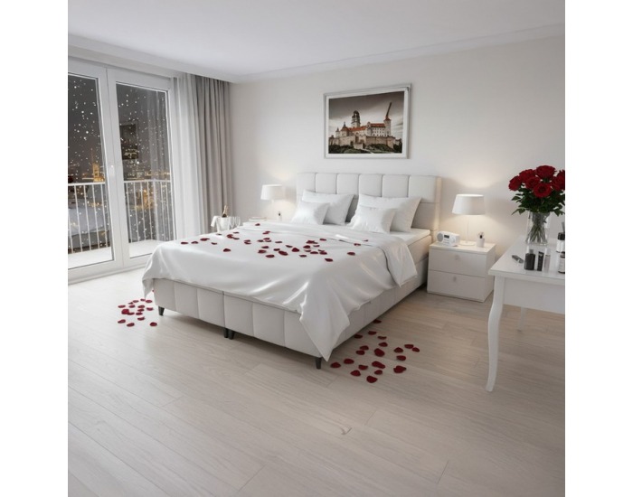 Boxspringová manželská posteľ Alma 180x200 cm - svetlosivá