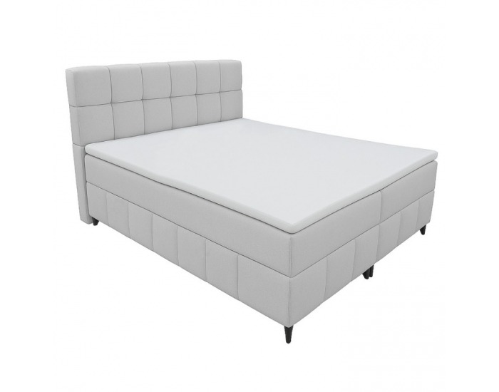 Boxspringová manželská posteľ Alma 180x200 cm - svetlosivá