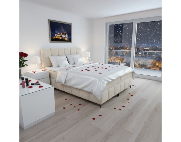 Boxspringová manželská posteľ Alma 200x200 cm - béžová