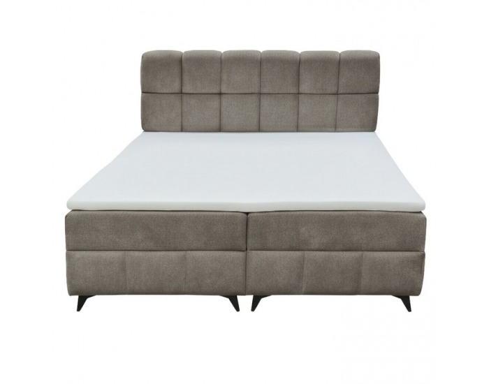 Boxspringová manželská posteľ Alma 200x200 cm - hnedosivá (taupe)