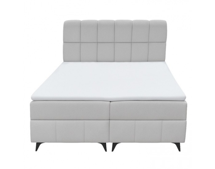 Boxspringová manželská posteľ Alma 200x200 cm - svetlosivá