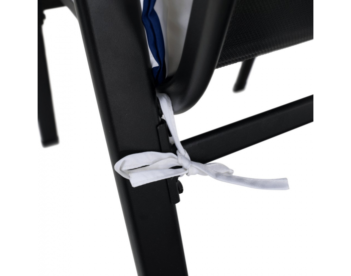 Vankúš na záhradné kreslo Almede - biela / tmavomodrá