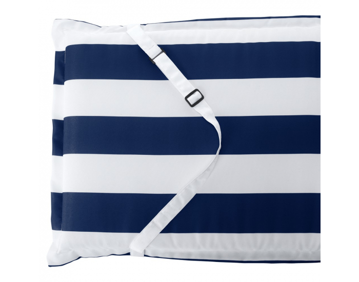 Vankúš na záhradné kreslo Almede - biela / tmavomodrá