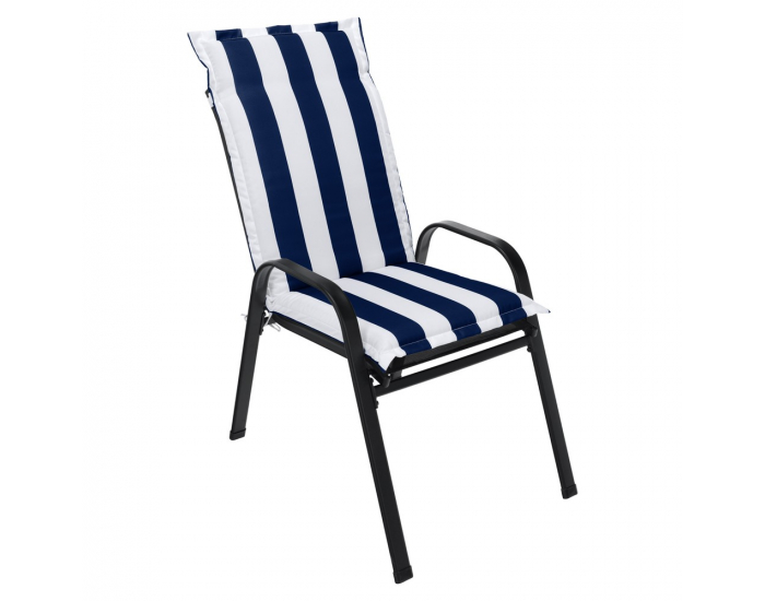 Vankúš na záhradné kreslo Almede - biela / tmavomodrá