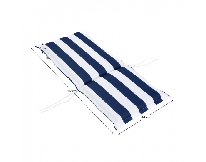 Vankúš na záhradné kreslo Almede - biela / tmavomodrá