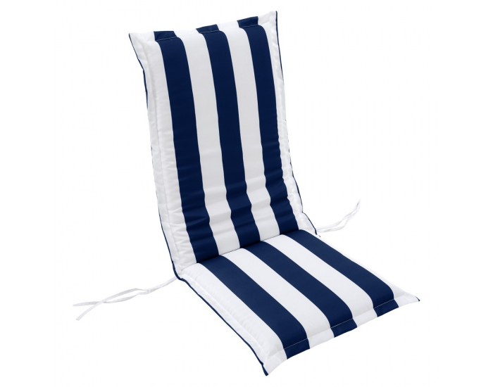 Vankúš na záhradné kreslo Almede - biela / tmavomodrá