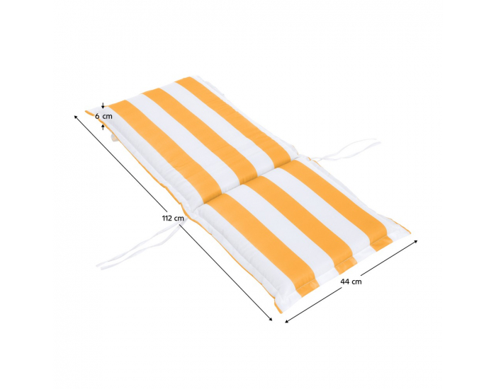 Vankúš na záhradné kreslo Almede - biela / žltá