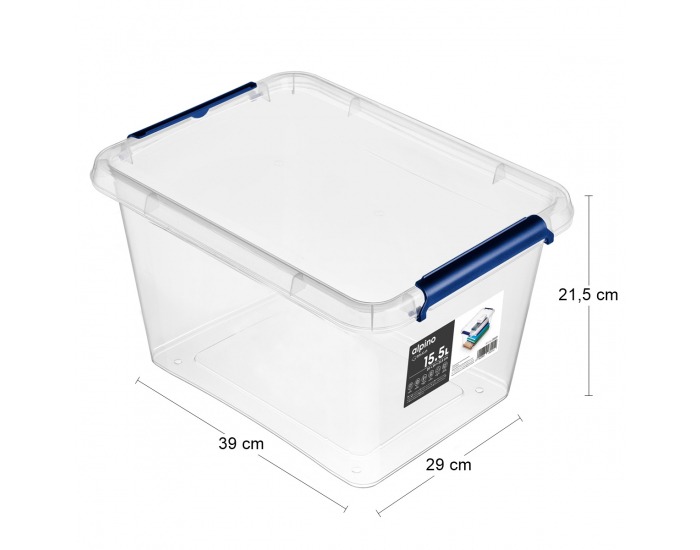 Plastový úložný box Alpino 15,5 l - priehľadná