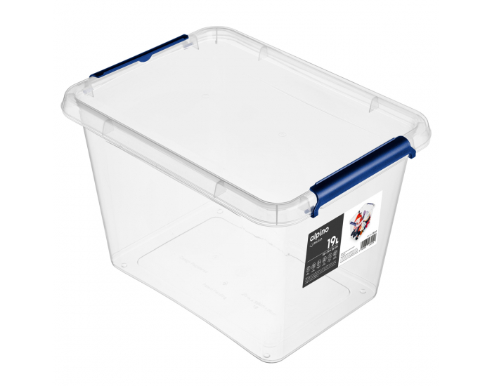 Plastový úložný box Alpino 19 l - priehľadná
