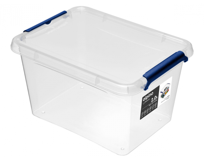 Plastový úložný box Alpino 2 l - priehľadná