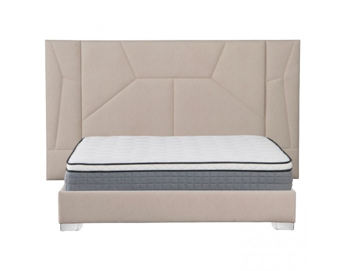 Manželská posteľ s roštom a LED osvetlením Altesa 160x200 cm - béžová