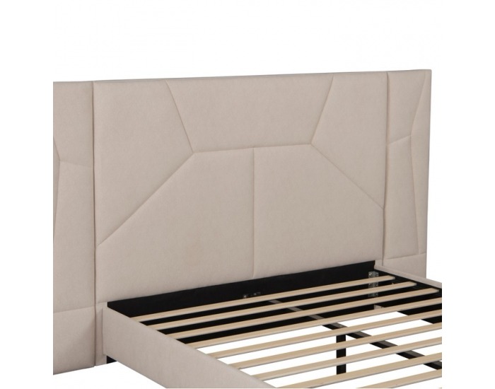 Manželská posteľ s roštom a LED osvetlením Altesa 160x200 cm - béžová