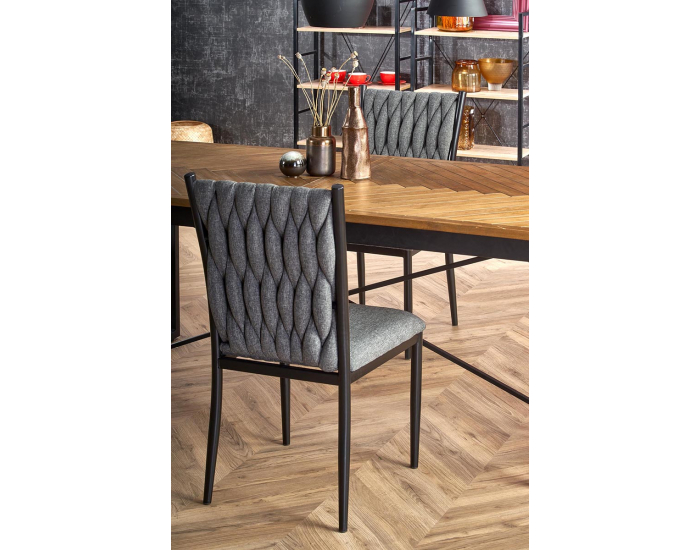 Rozkladací jedálenský stôl Alvaro - dub medový / čierna