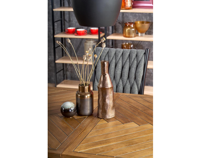 Rozkladací jedálenský stôl Alvaro - dub medový / čierna