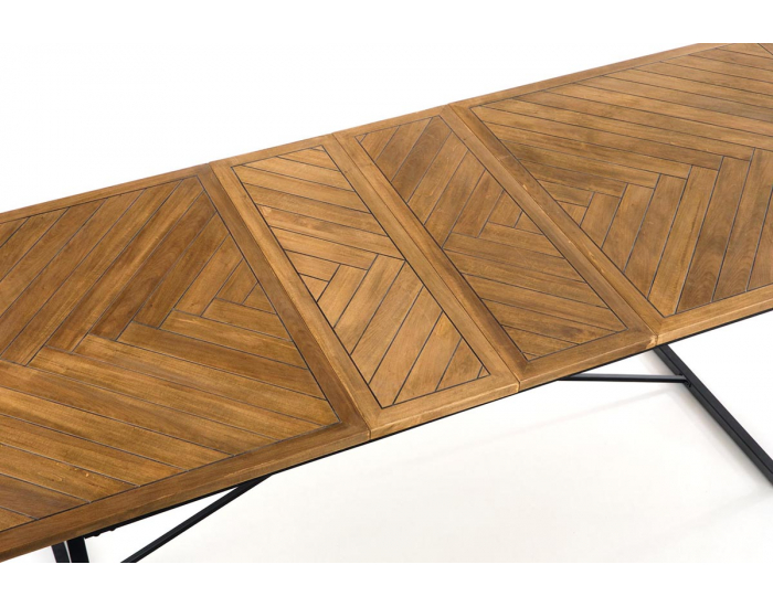 Rozkladací jedálenský stôl Alvaro - dub medový / čierna