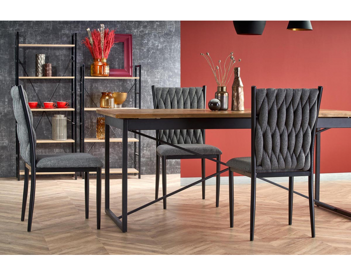 Rozkladací jedálenský stôl Alvaro - dub medový / čierna