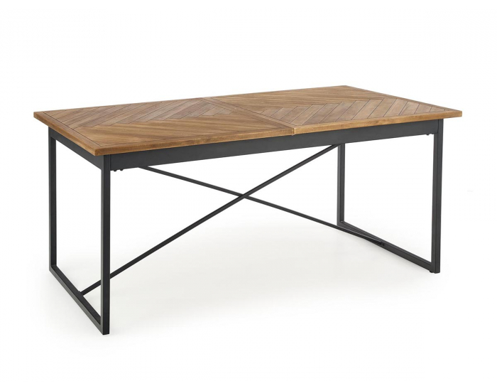 Rozkladací jedálenský stôl Alvaro - dub medový / čierna