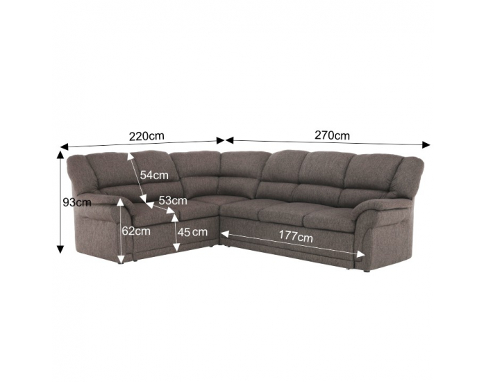 Rohová sedačka s rozkladom a úložným priestorom Amelia L - hnedá