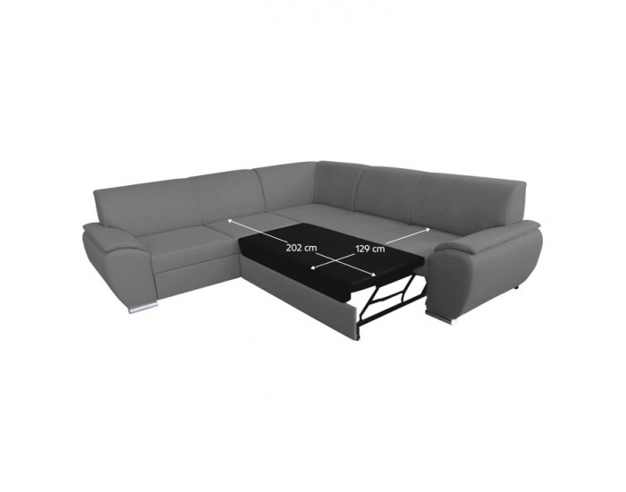 Rohová sedačka s rozkladom a úložným priestorom Amila Roh L - svetlosivá