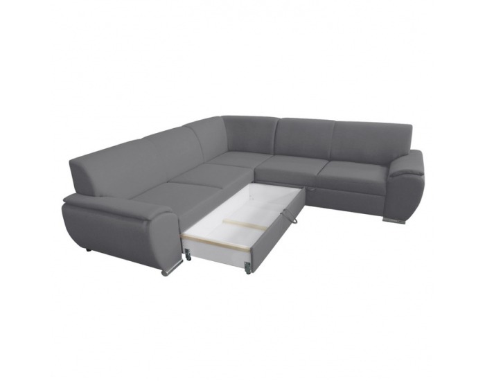 Rohová sedačka s rozkladom a úložným priestorom Amila Roh L - svetlosivá