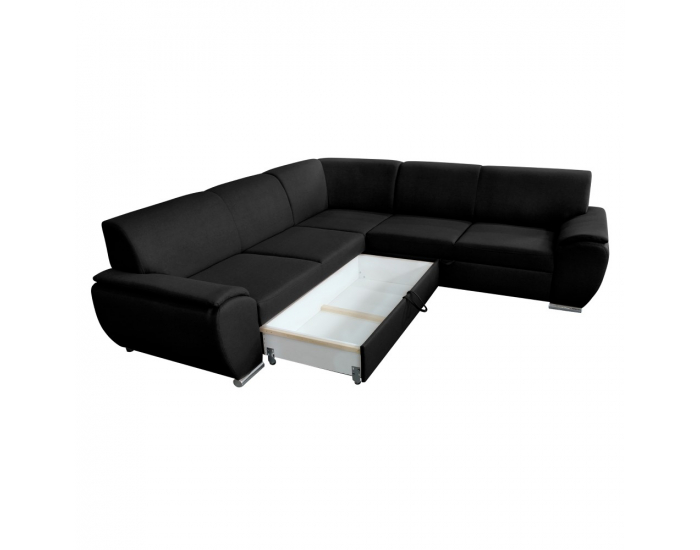 Rohová sedačka s rozkladom a úložným priestorom Amila Roh L - tmavosivá