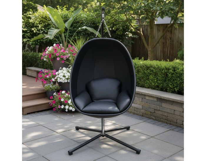 Závesné skladacie kreslo Anas - čierna