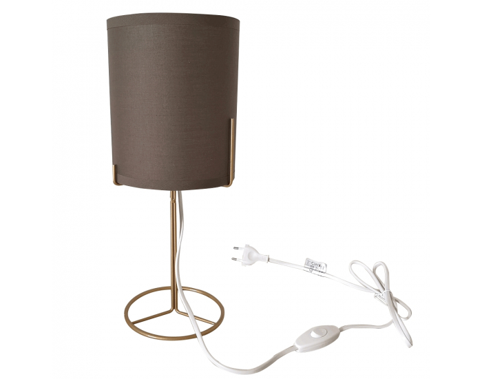Stolná lampa Anele - sivohnedá (taupe) / medená