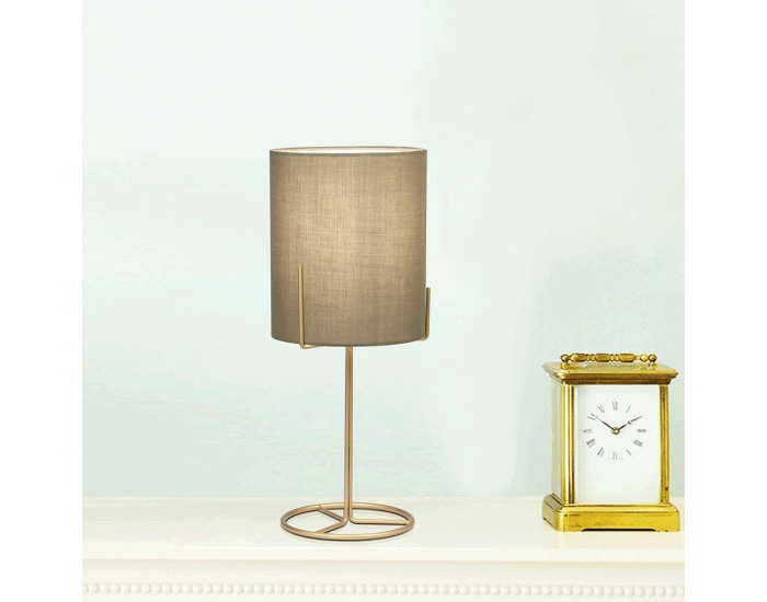 Stolná lampa Anele - sivohnedá (taupe) / medená