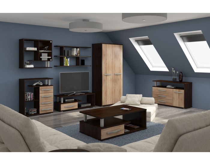 TV stolík Angel ANG-12 - sonoma tmavá / sonoma svetlá