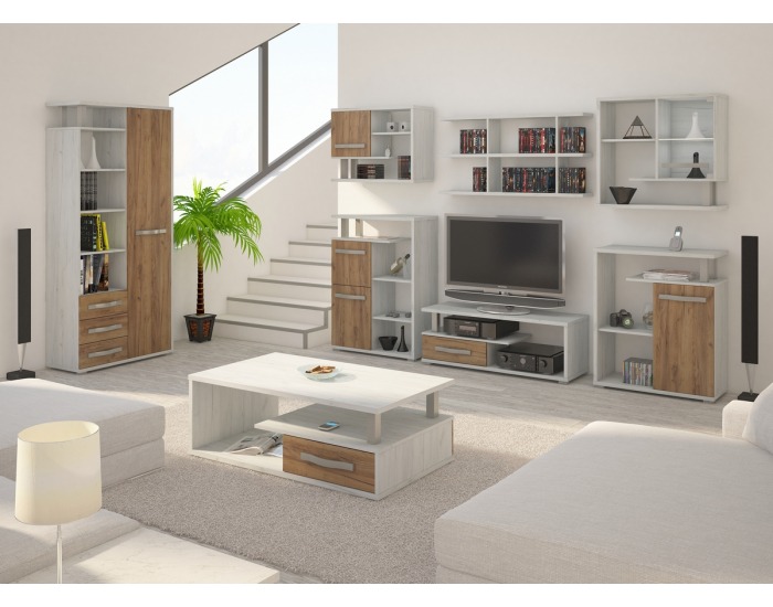 Policová skriňa Angel ANG-01 1D - craft biely / craft zlatý