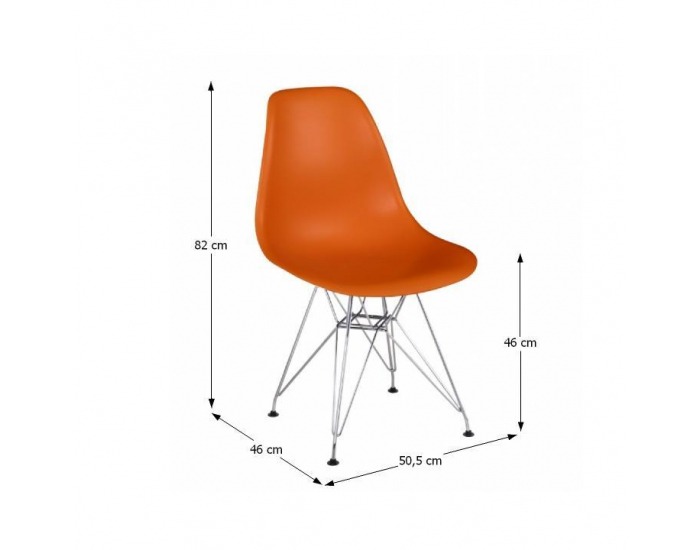 Jedálenská stolička Anisa - oranžová / chróm