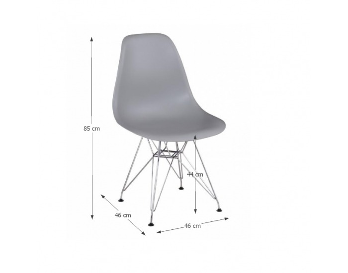 Jedálenská stolička Anisa New - sivá / chróm