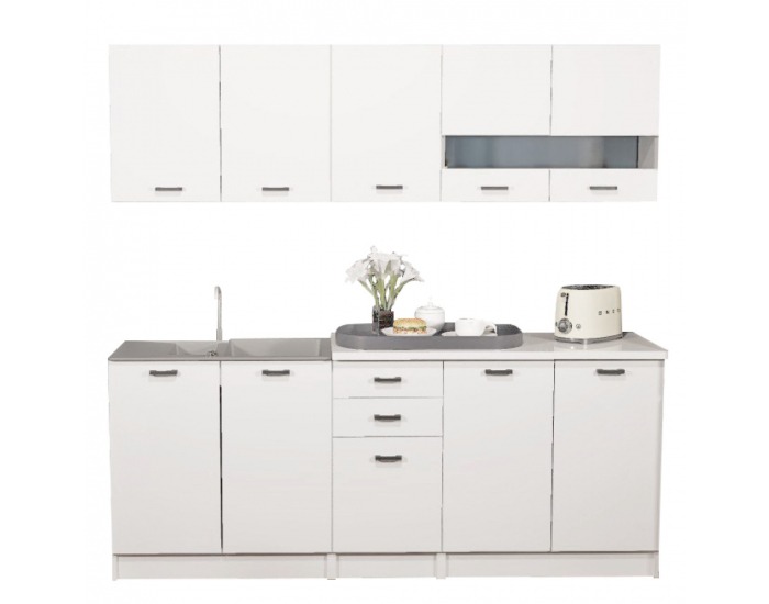 Kuchynská linka Anita New 200 - biela matná / biela