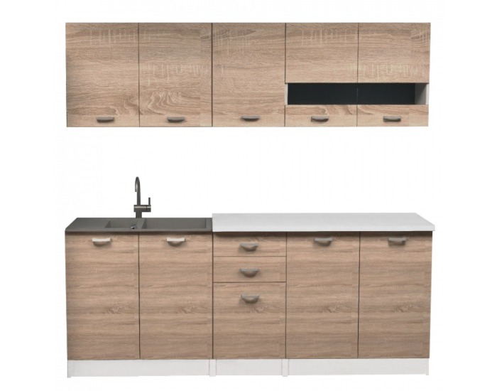 Kuchynská linka Anita New 200 - dub sonoma / biela