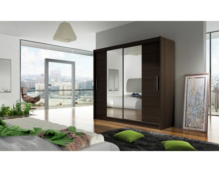 Šatníková skriňa s posuvnými dverami Bega 2 2D - choco