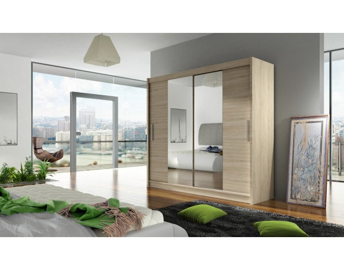 Šatníková skriňa s posuvnými dverami Bega 2 2D - sonoma svetlá