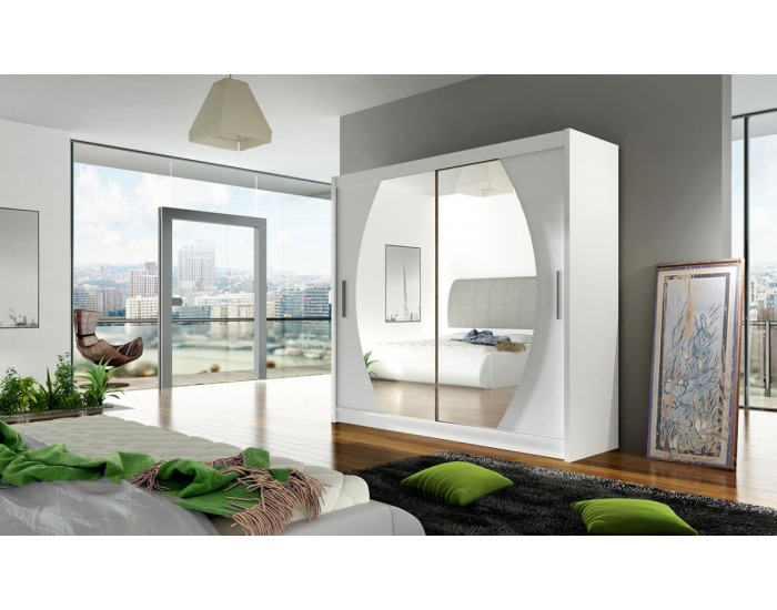 Šatníková skriňa s posuvnými dverami Bega 4 - biela