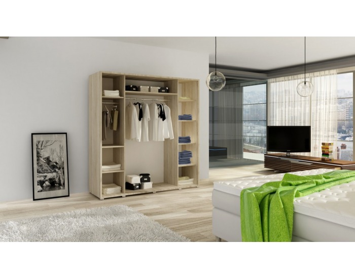 Šatníková skriňa s posuvnými dverami Jeleň 2D - sonoma svetlá